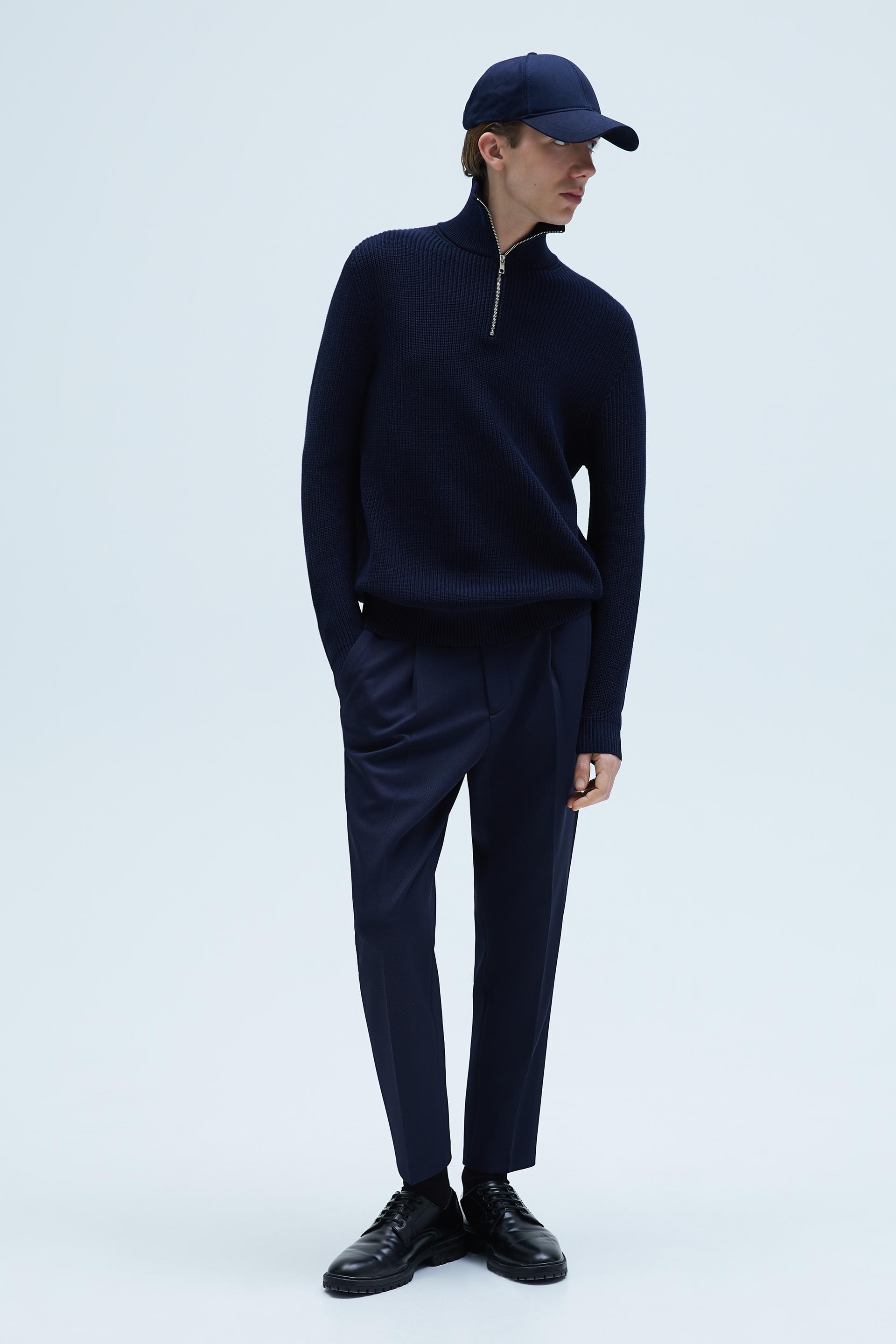 Comfort knit textured trousers zara Clearance