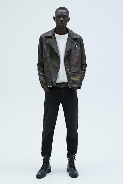 Graffiti Print Faux Leather Biker Jacket Zara Paraguay - Faux Leather Blazer Zara Graffiti Print Faux Leather Biker Jacket Zara Paraguay - Faux Leather Blazer Zara