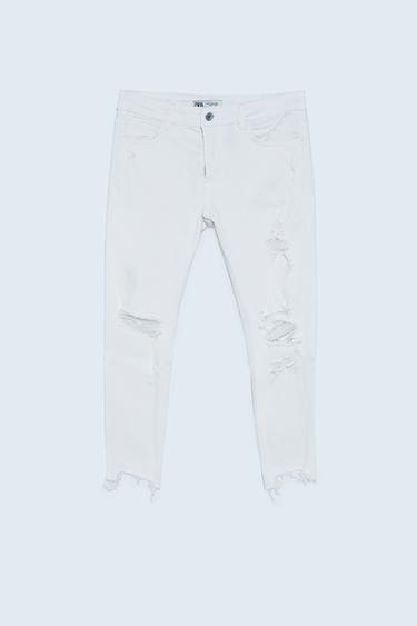 pantalon jeans blanc homme zara