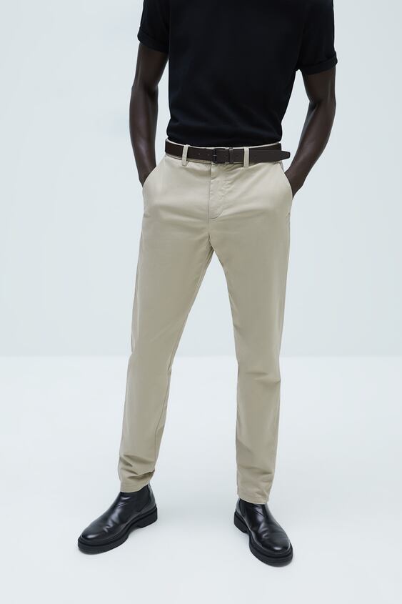 BELTED CHINO TROUSERS