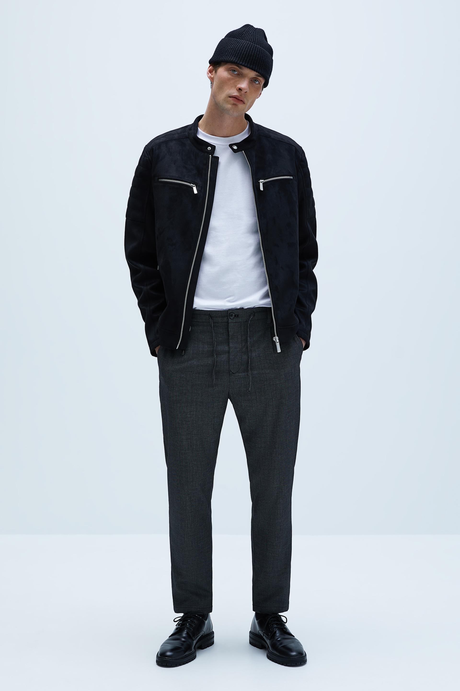 Faux Suede Biker Jacket Zara Kuwait