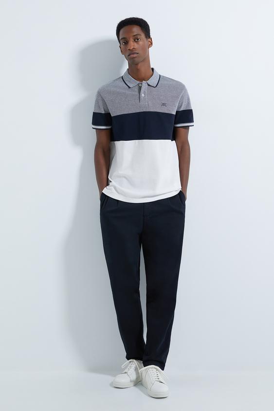 BASIC COLOUR BLOCK POLO SHIRT