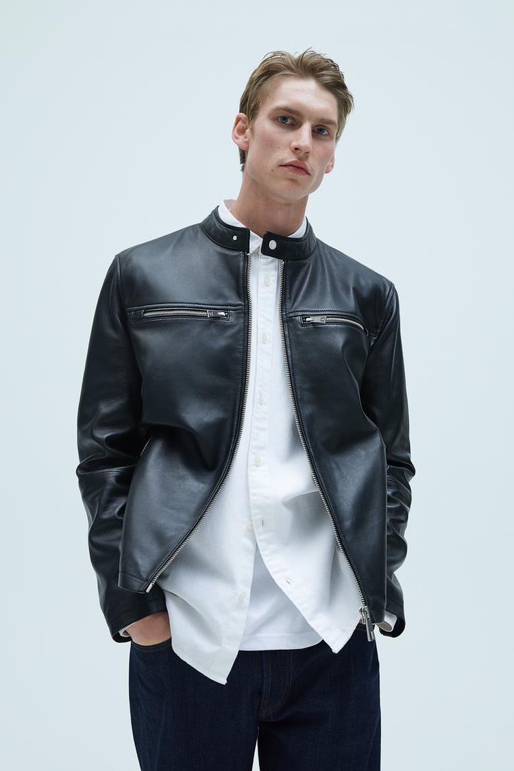 Giubbotto Biker Pelle Zara Italia Italy