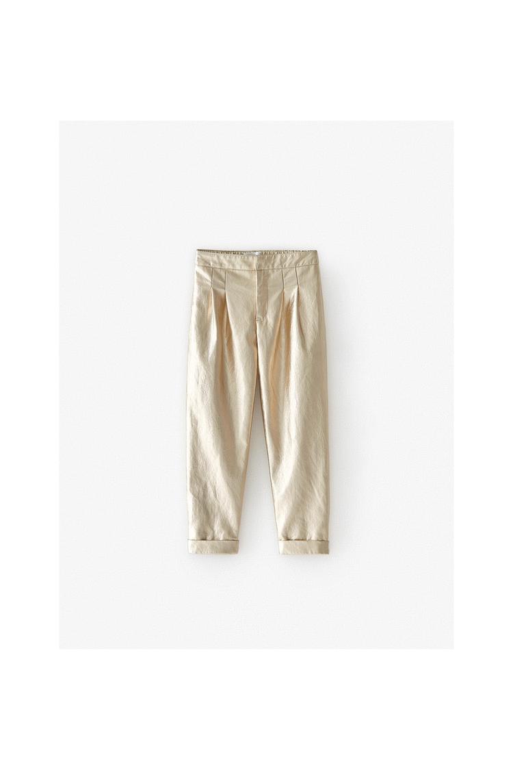 pantalon doré femme zara