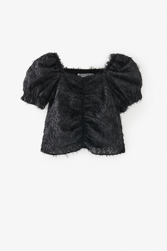 GATHERED TOP WITH FRINGING