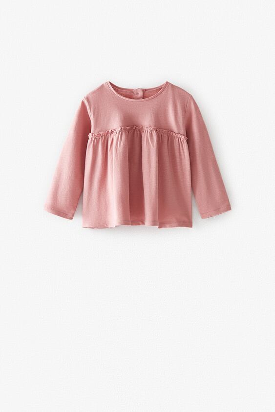 PLAIN OVERSIZED BLOUSE WITH GATHERED DETAIL