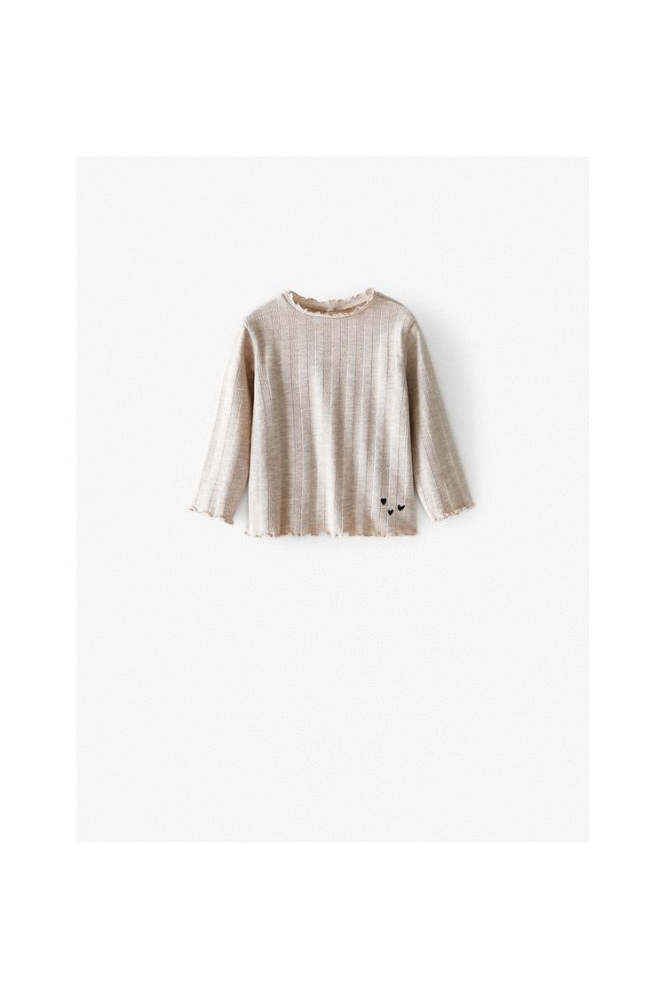 t shirt cotelé femme zara
