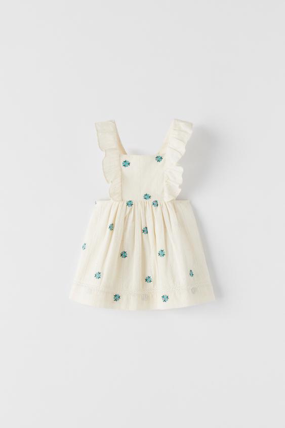 EMBROIDERED SKIRT WITH BRACES