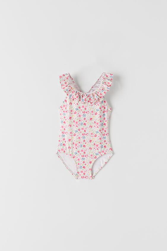 FLORAL SWIMSUIT WITH RUFFLES