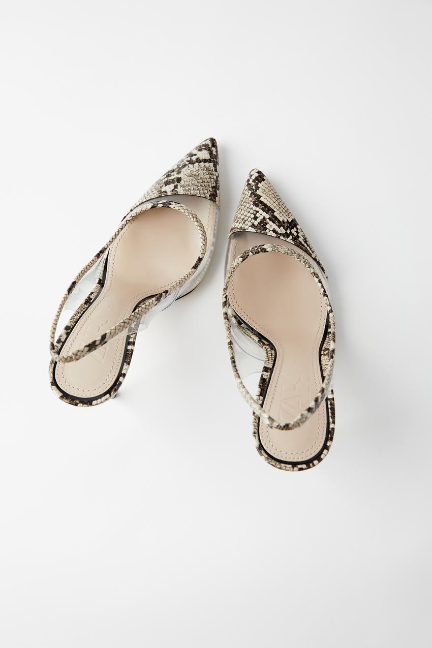 Ropa chula de Zara por menos de 20 € para desatar envidias 2 Merca2.es Imagen 1 de ZAPATO TACÓN VINILO ESTAMPADO ANIMAL de Zara