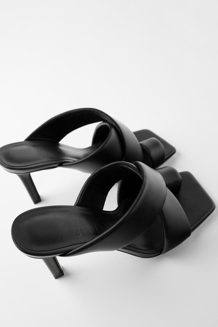 Padded Leather High Heel Sandals Zara Kazakhstan Padded Leather High Heel Sandals Zara Kazakhstan