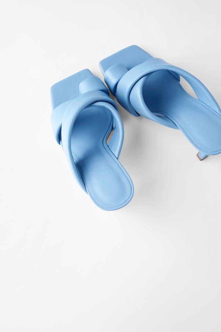 Image 5 of PADDED LEATHER HIGH-HEEL SANDALS from Zara