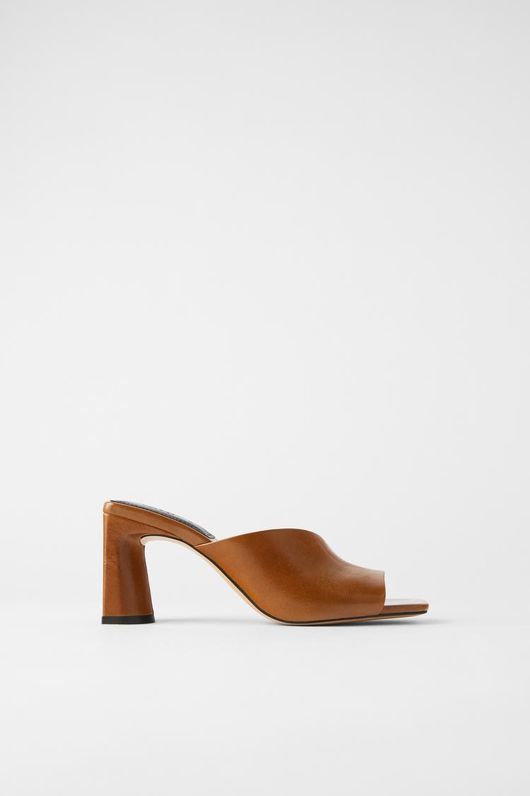 Asymmetric Leather Mid Heel Mules Zara Saudi Arabia