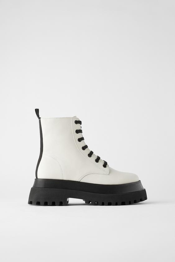 Women S Leather Boots Zara United Kingdom