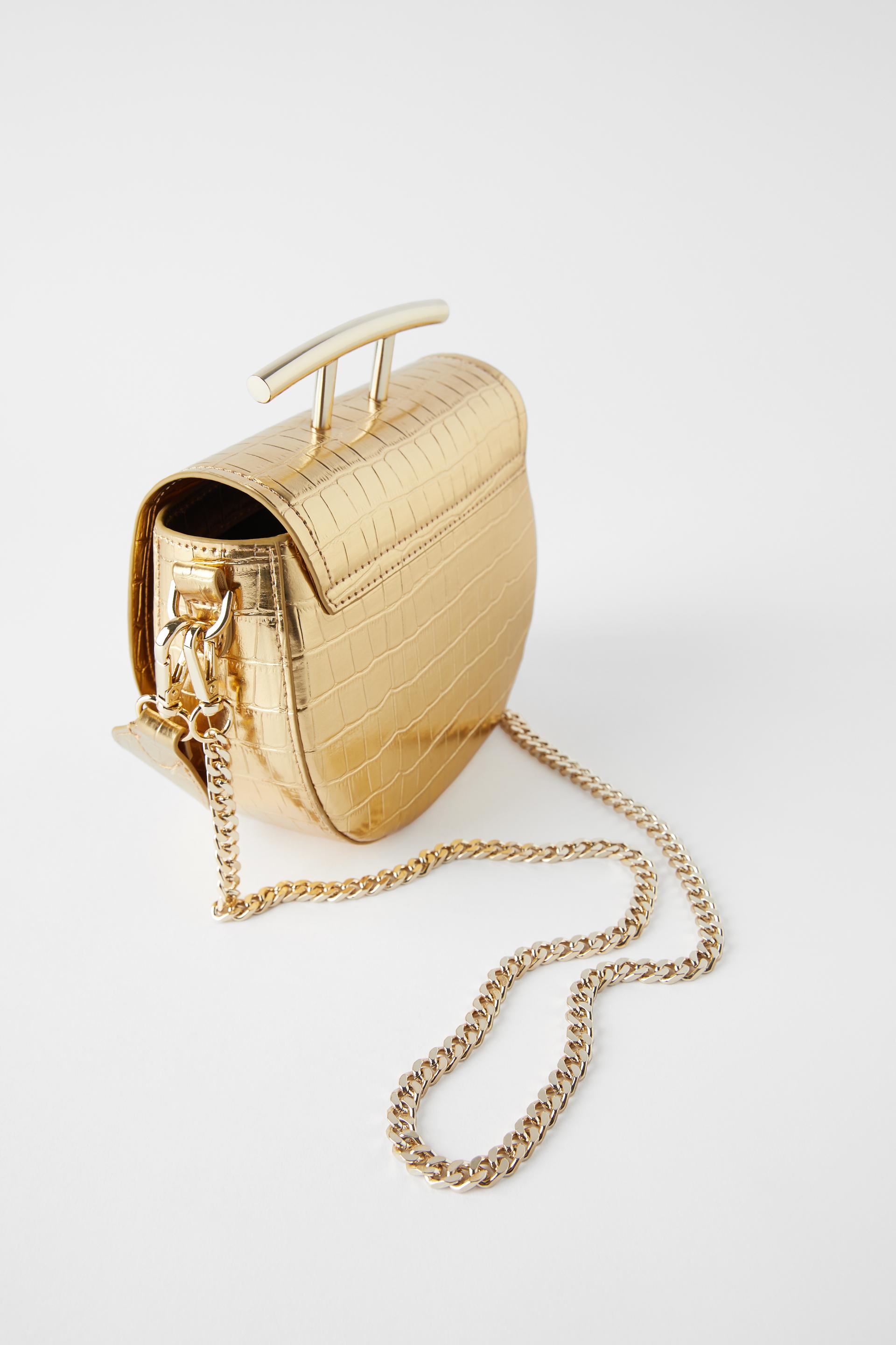 Bolsa zara dourada Clearance