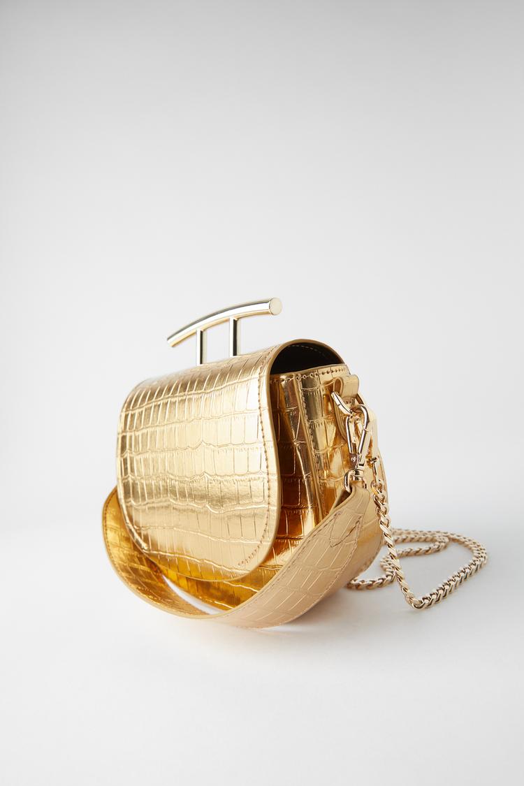 zara gold purse