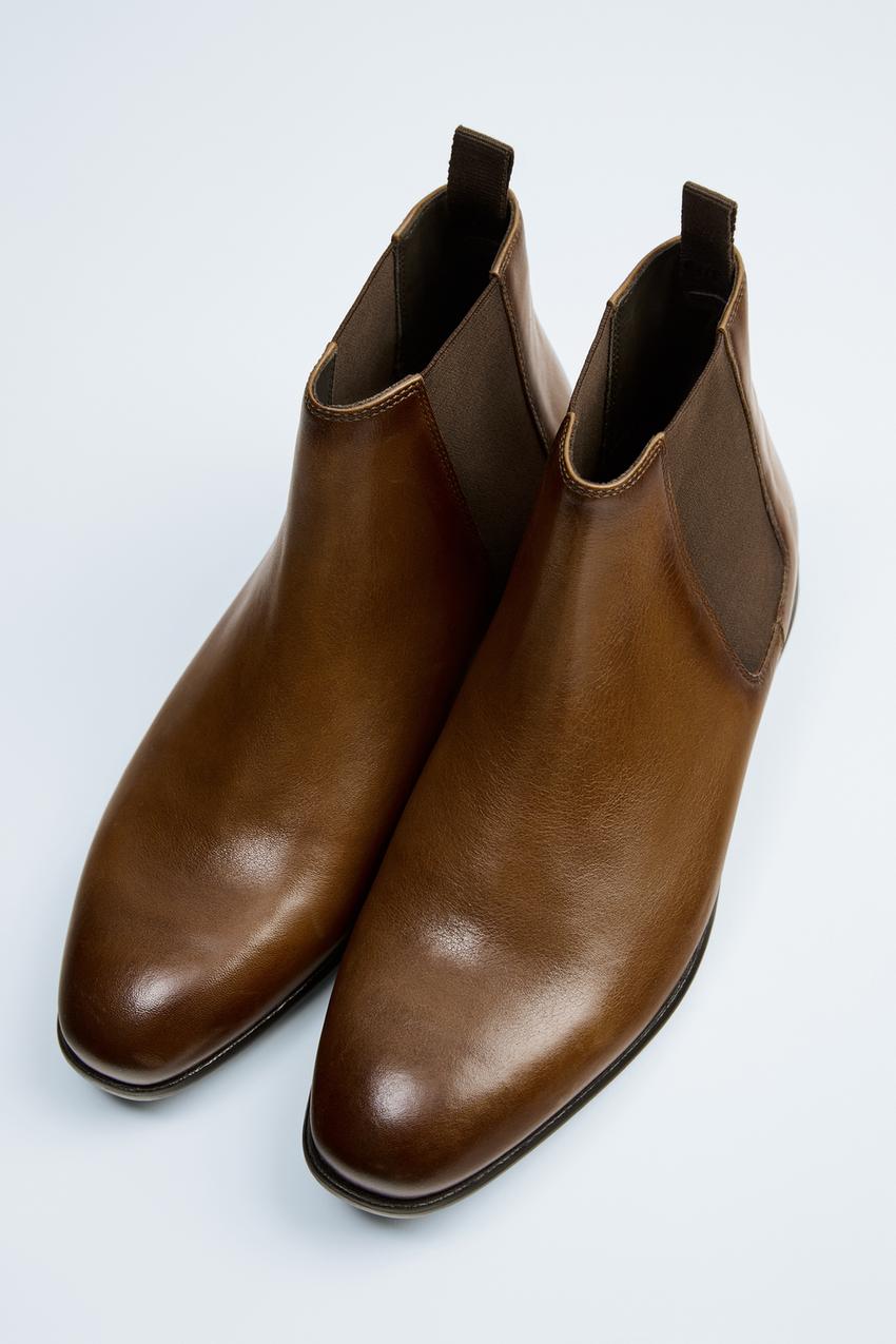 Brown Soft Leather Ankle Boots Zara United States