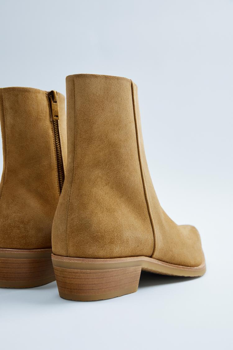 Cowboy Style Leather Ankle Boots Zara Peru Peru