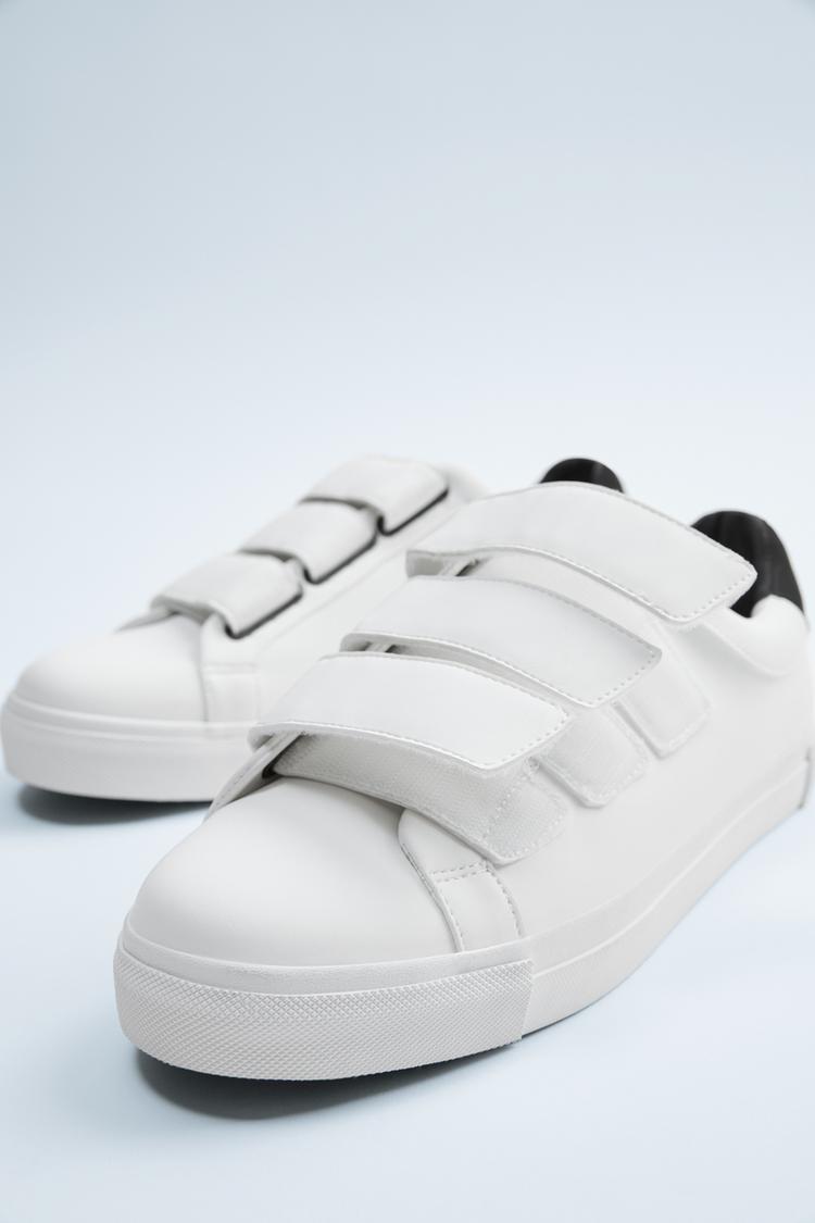 White Strap Sneakers Zara United States