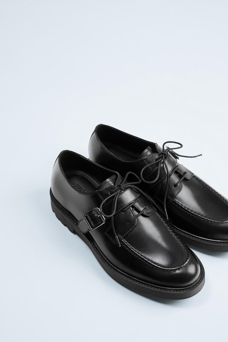Black Leather Shoes With Buckle Zara Australia