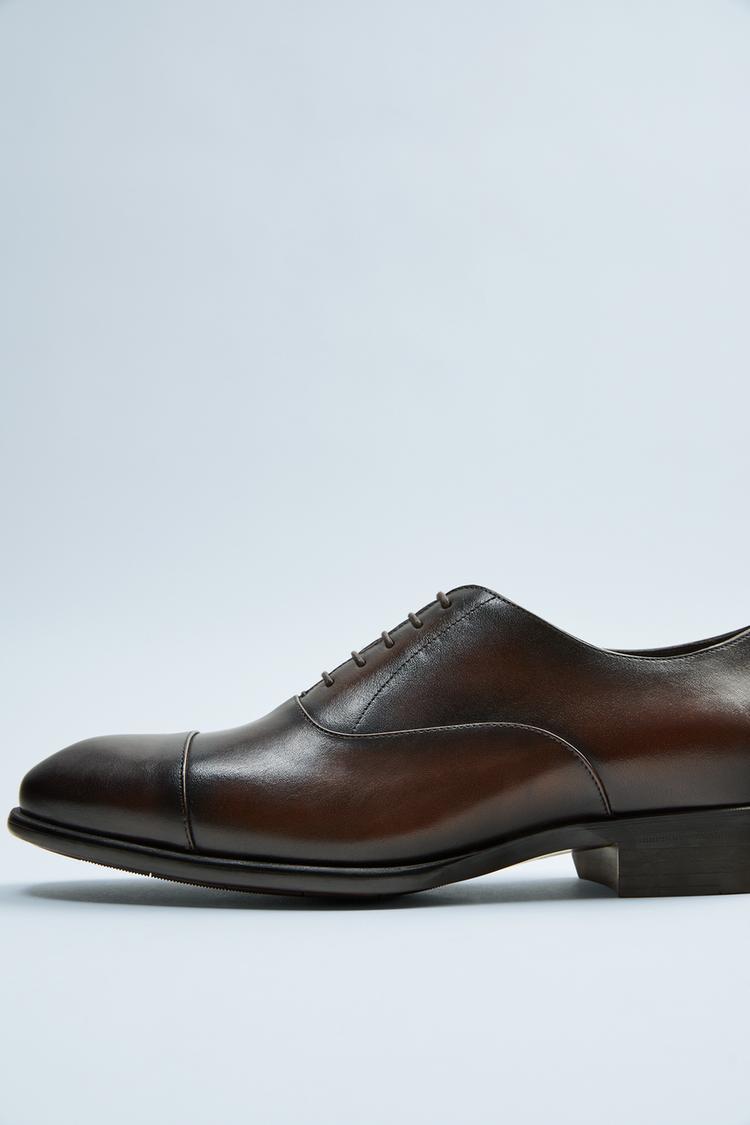 Bruine Leren Kostuumschoenen Zara Nederland