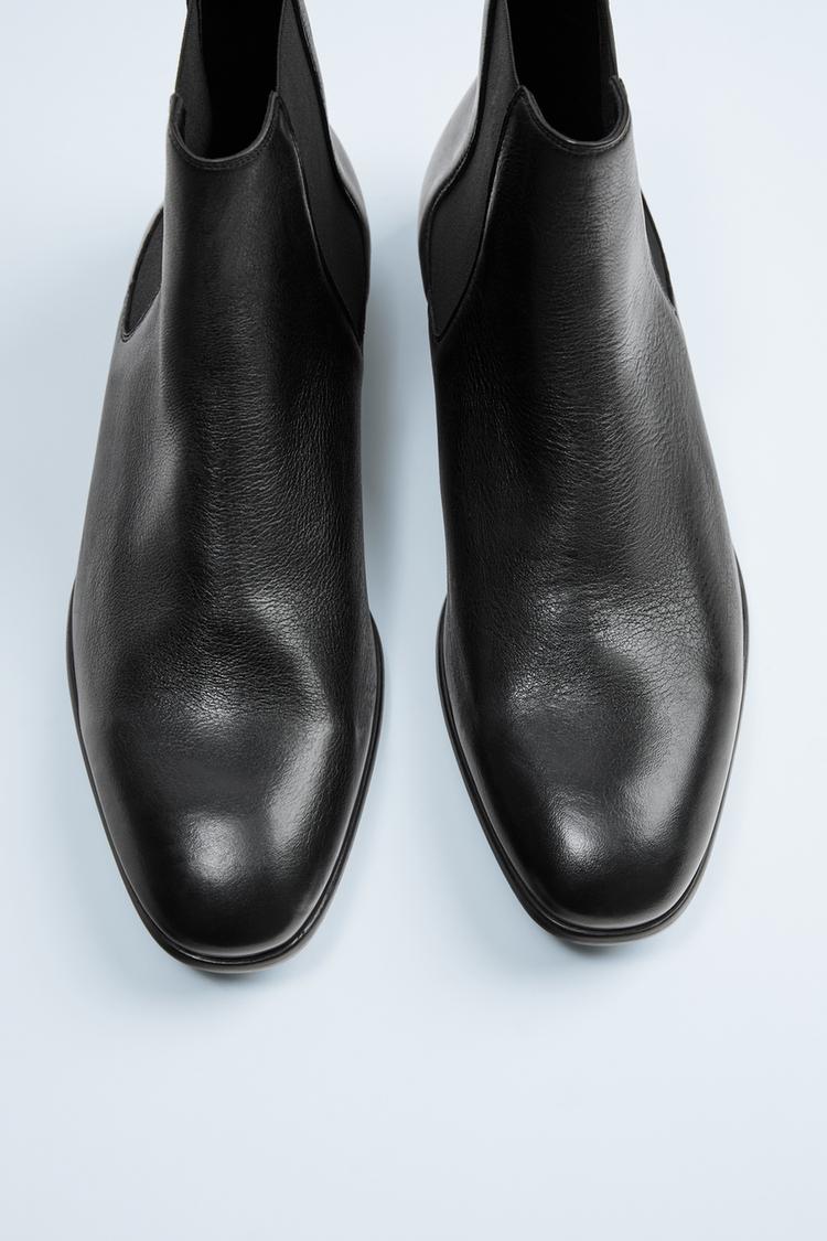 Soft Black Leather Ankle Boots Zara United Kingdom