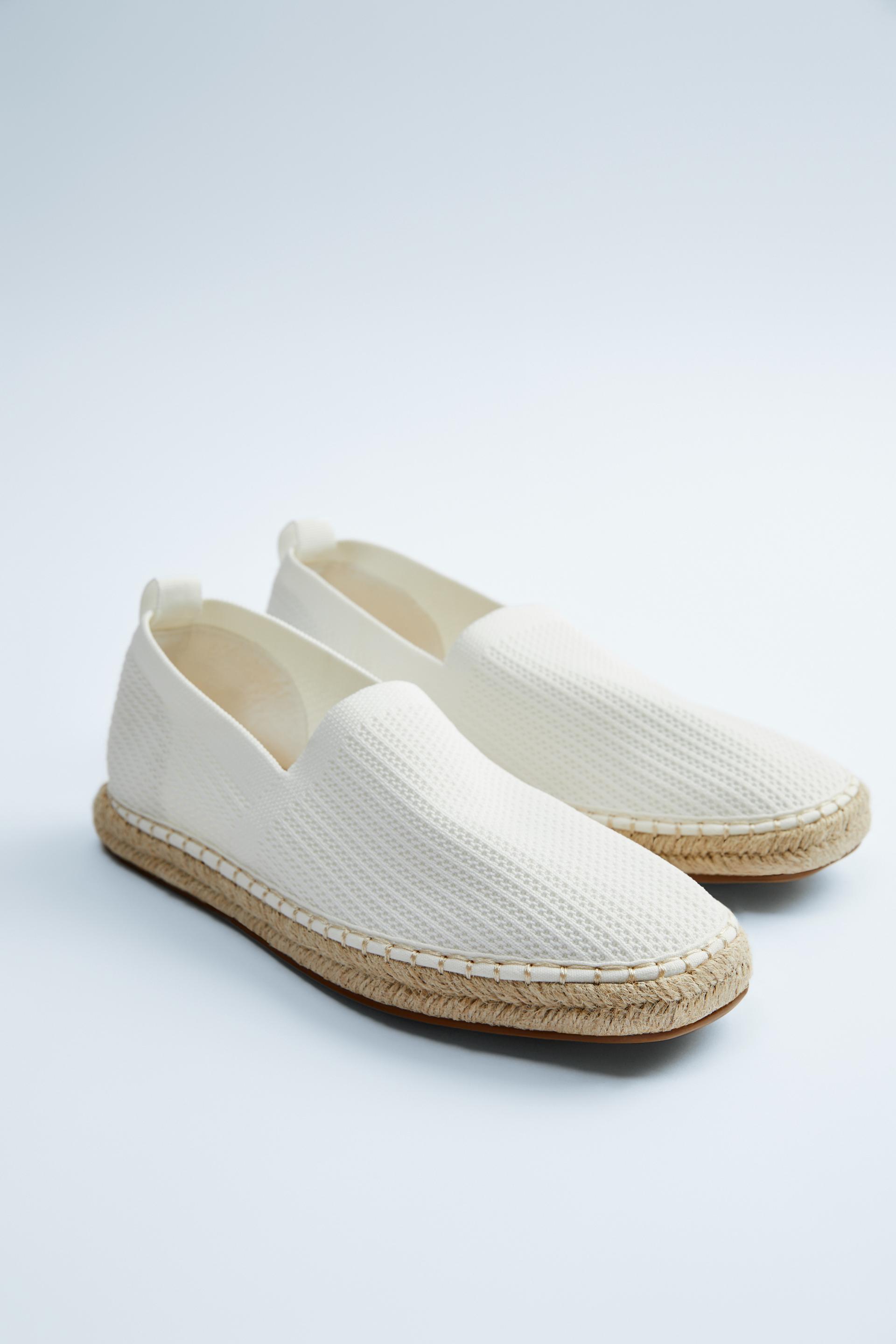 Espadrile Din țesătură Tehnică Albă Zara Romania