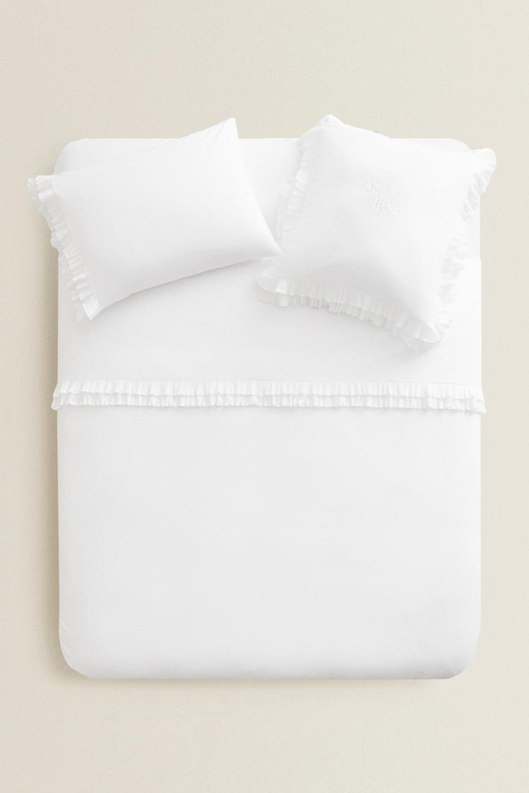 Duvet Cover With Pleated Ruffle Trim Zara United Kingdom