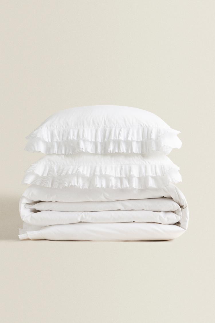 Duvet Cover With Pleated Ruffle Trim Zara United Kingdom