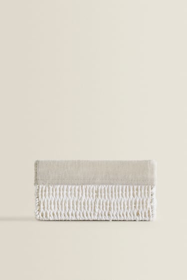 Image 0 of SQUARE FABRIC-LINED BASKET from Zara