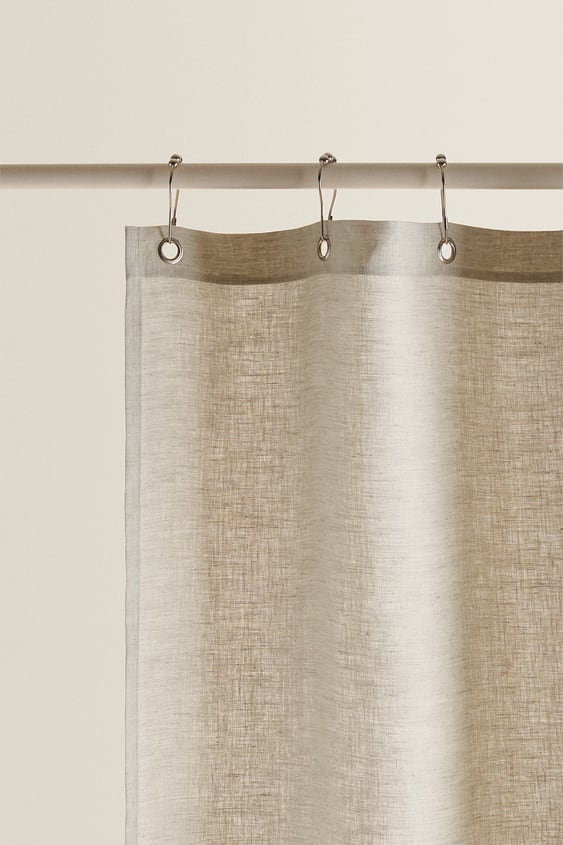 Linen Shower Curtain Natural Zara, Is Linen Good For Shower Curtain