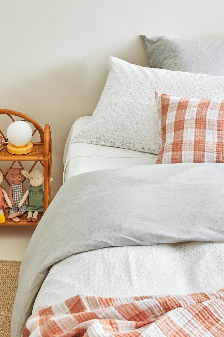 Embroidered Jersey Fabric Duvet Cover Zara United Kingdom