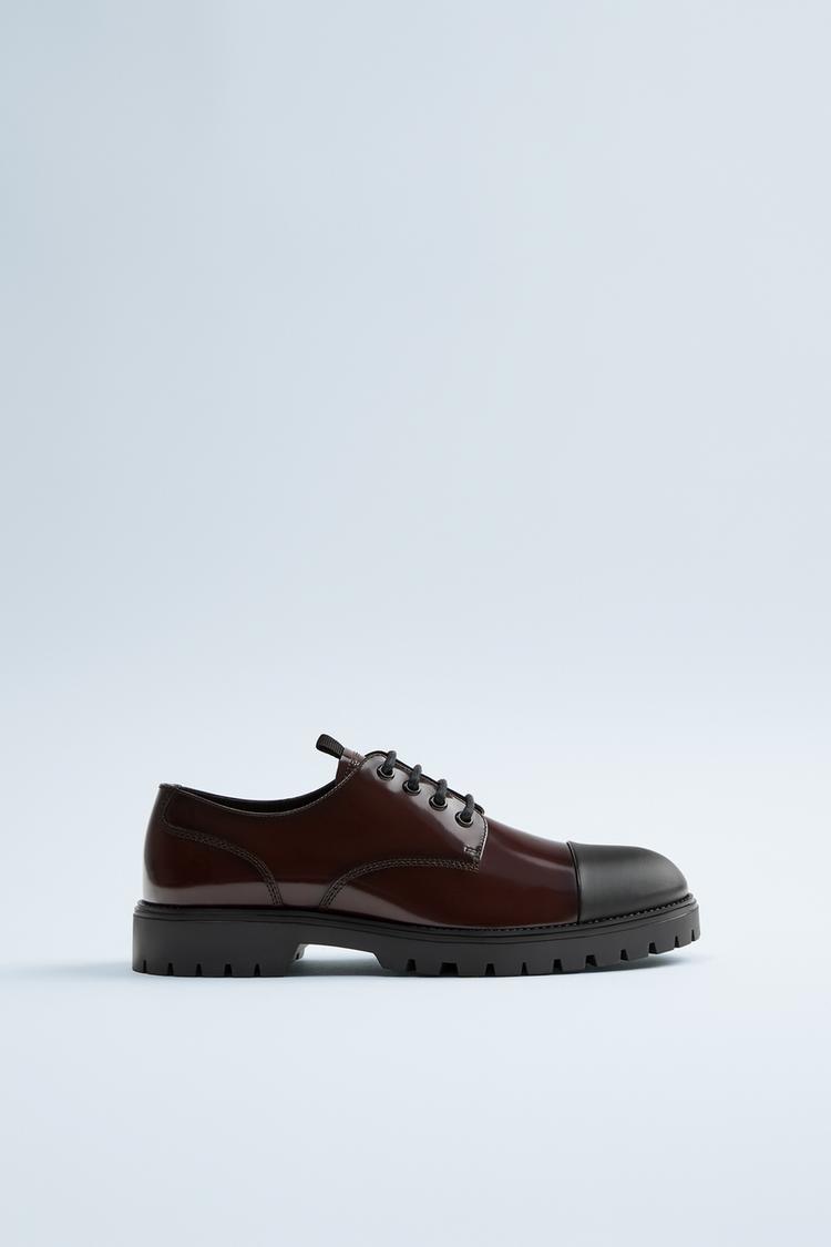 Burgundy Leather Track Sole Shoes Zara South Africa