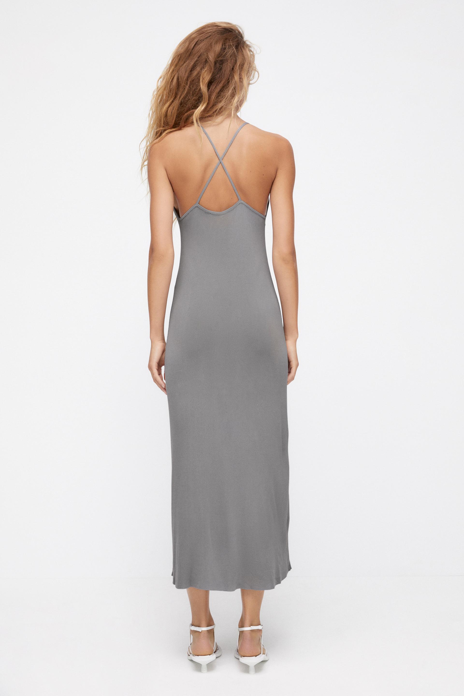 バッククロス ニットワンピース Limited Edition グレー Zara Japan 日本 バッククロス ニットワンピース Limited Edition グレー Zara Japan 日本