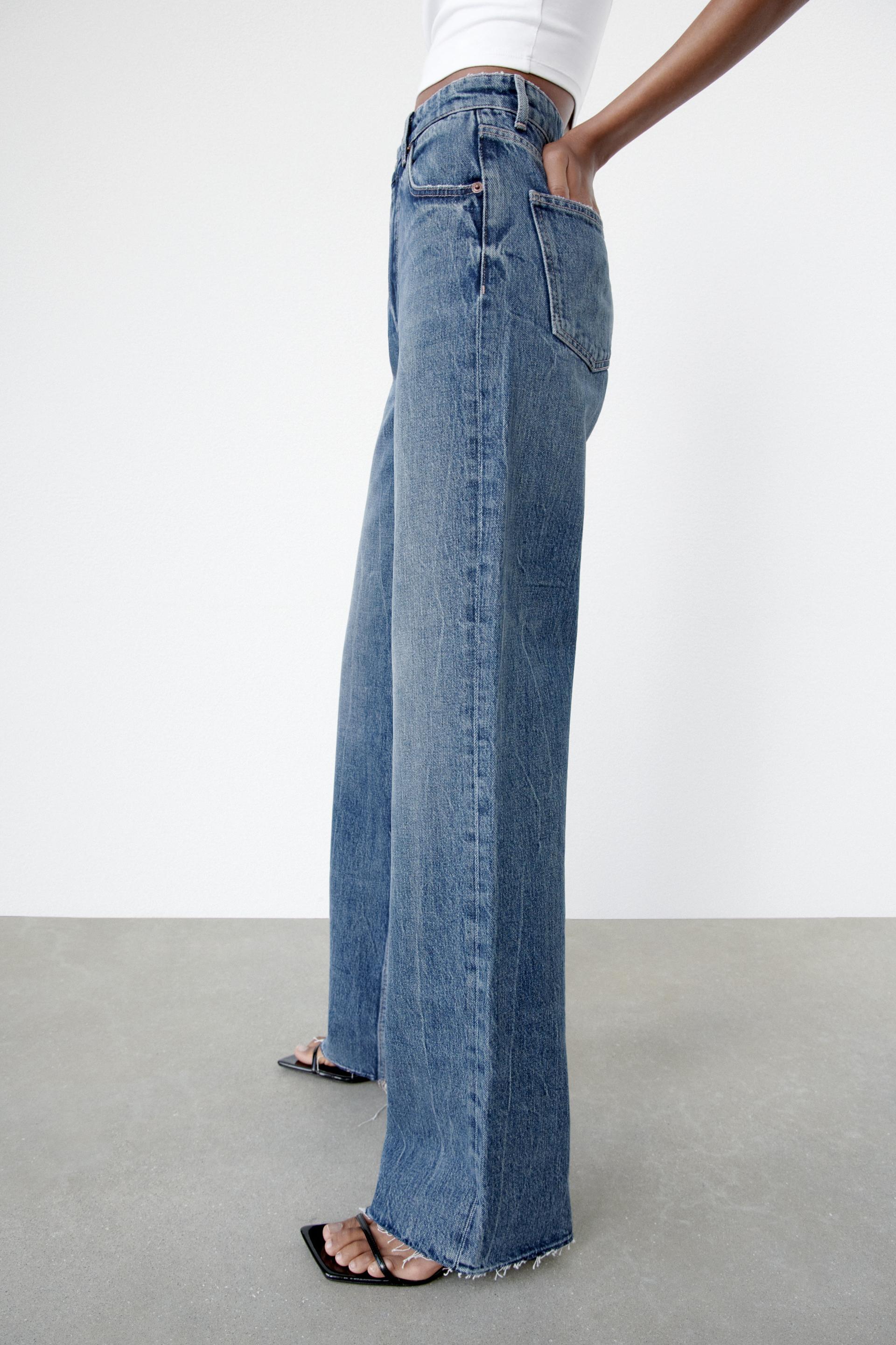 WIDE-LEG JEANS - Ecru | ZARA Australia