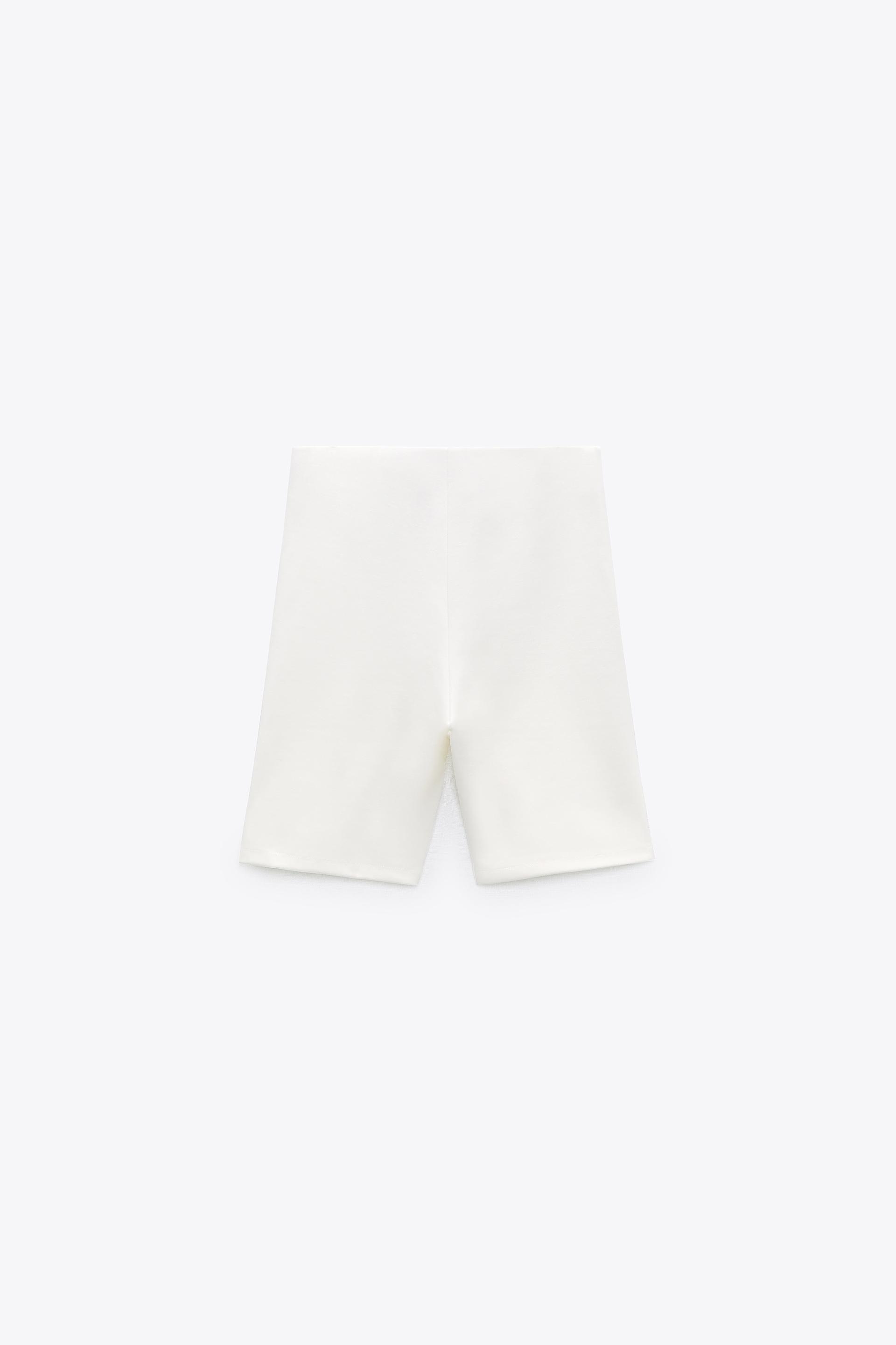 White ribbed cycling shorts zara Clearance