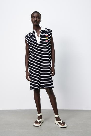 Natacha Paschal ストライプ ワンピース ホワイト ネイビーブルー Zara Japan 日本 Natacha Paschal ストライプ ワンピース ホワイト ネイビーブルー Zara Japan 日本