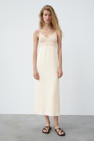 コンビサテンワンピース サンド Zara Japan 日本 コンビサテンワンピース サンド Zara Japan 日本