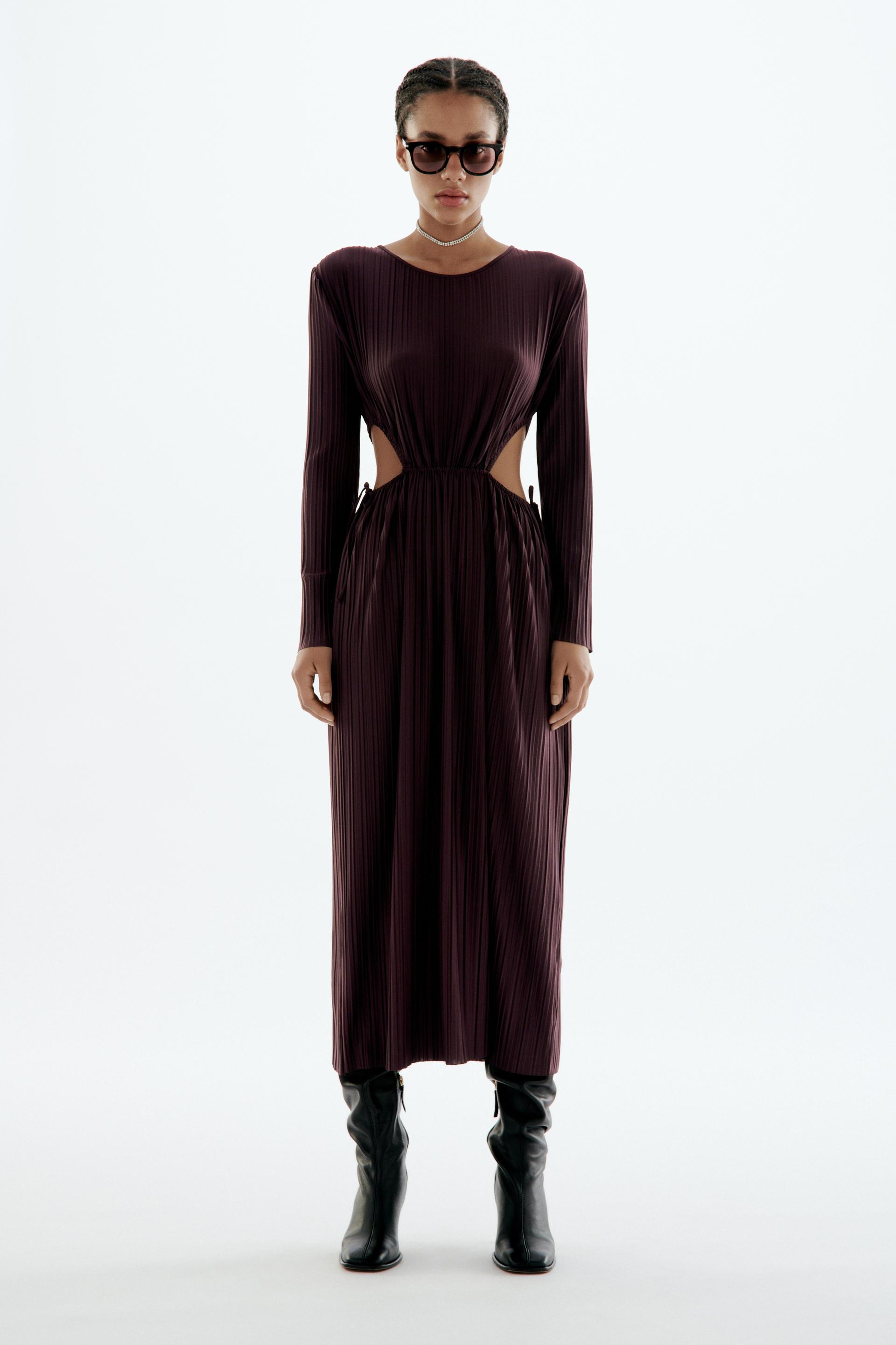 Zara PLEATED CUT-OUT DRESS, £27.99