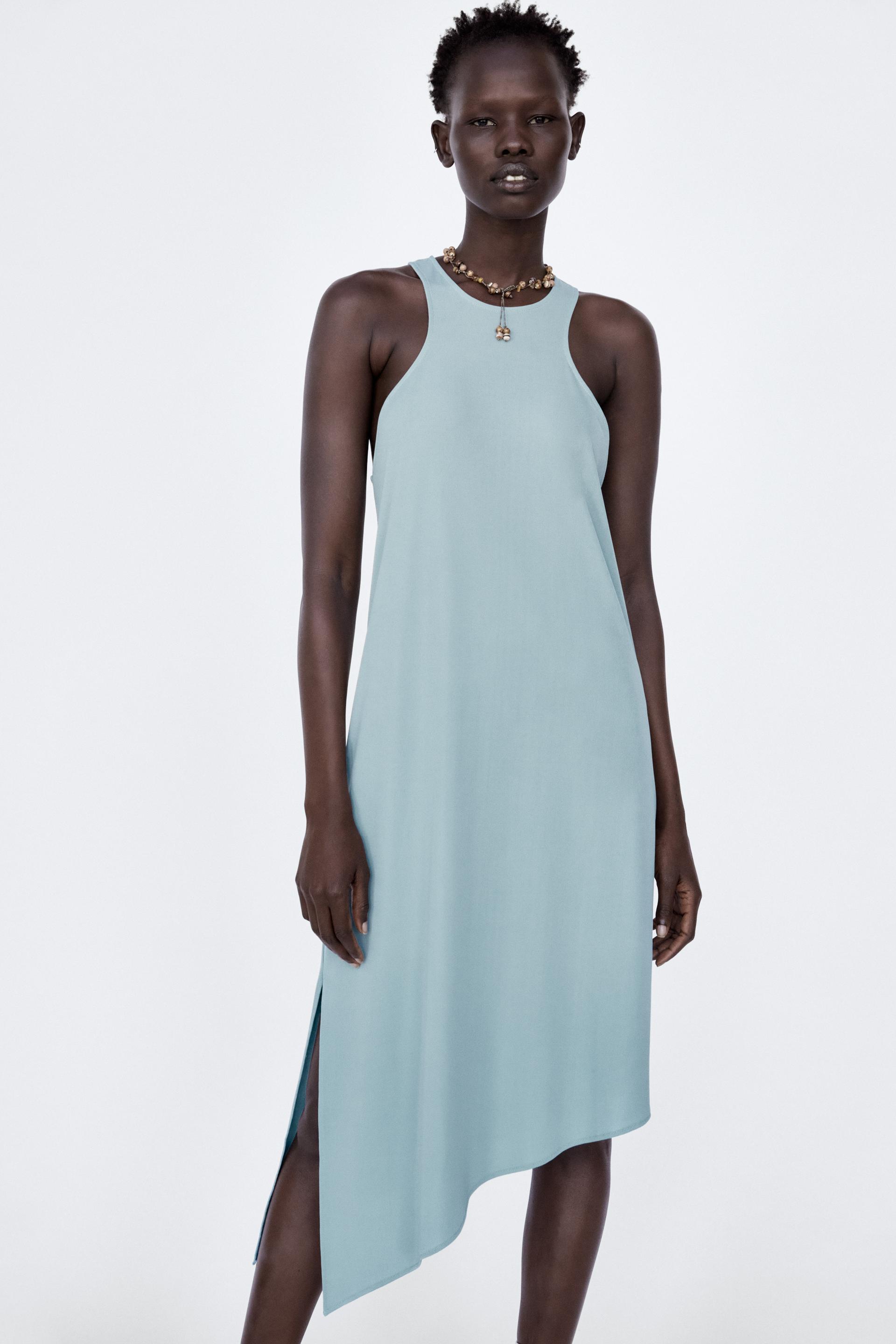 アシンメトリー チュニックワンピース ライトブルー Zara Japan 日本 アシンメトリー チュニックワンピース ライトブルー Zara Japan 日本