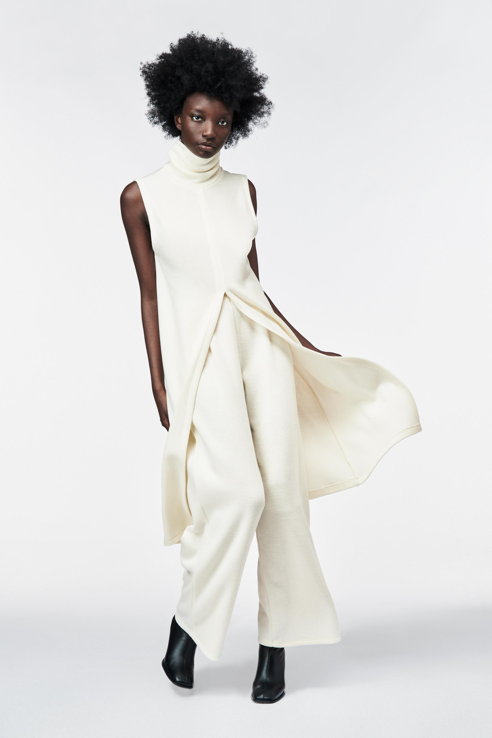 スリット ソフトワンピース エクリュ Zara Japan 日本 スリット ソフトワンピース エクリュ Zara Japan 日本