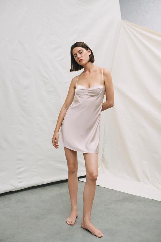 ショート サテン ワンピース ストーン Zara Japan 日本 ショート サテン ワンピース ストーン Zara Japan 日本