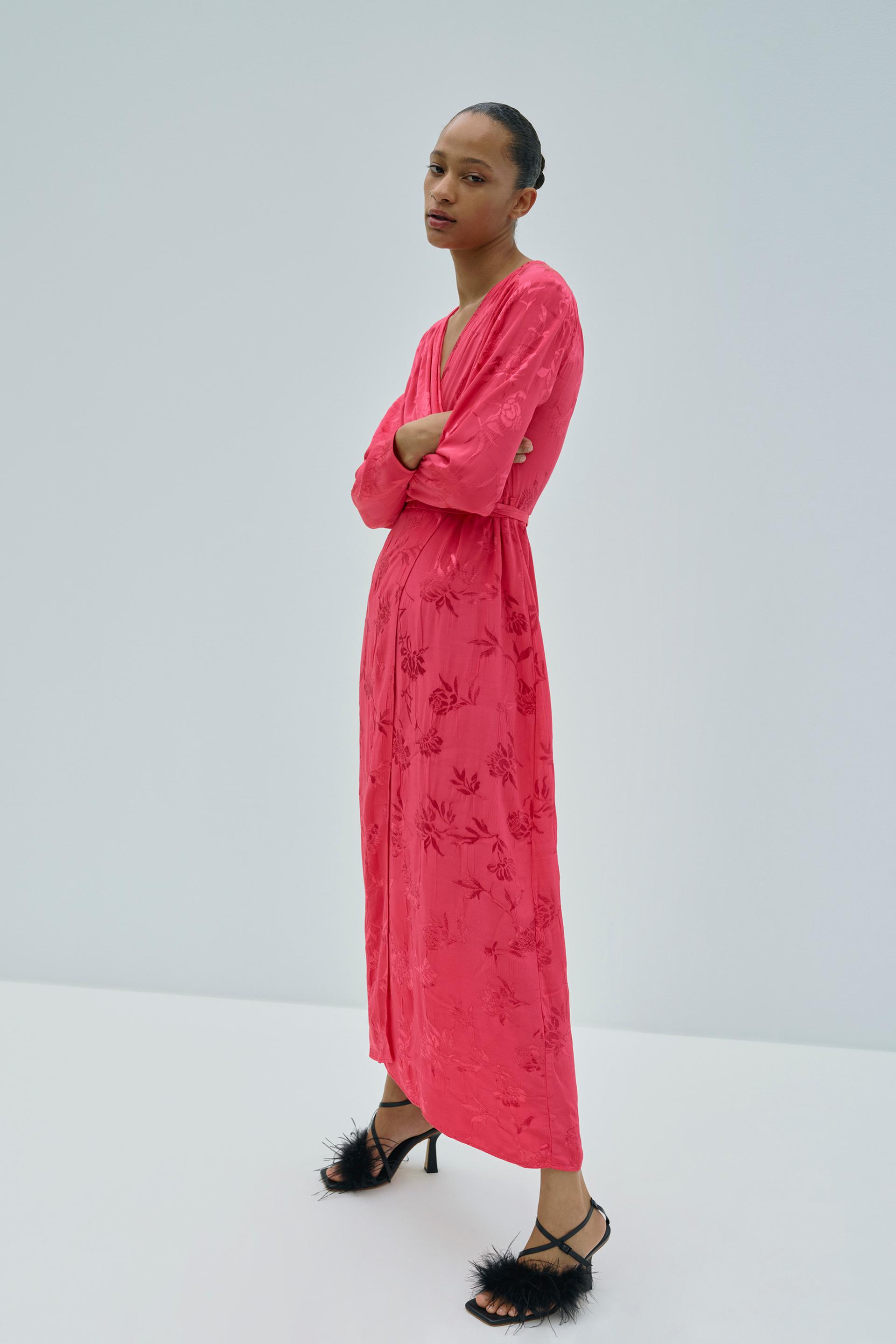 ジャカード ラップワンピース Zara Japan 日本 ジャカード ラップワンピース Zara Japan 日本
