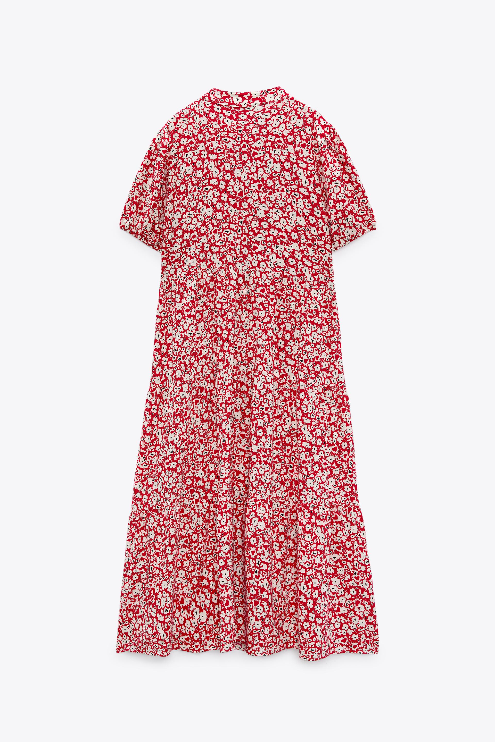 フラワープリント ワンピース ホワイト レッド Zara Japan 日本