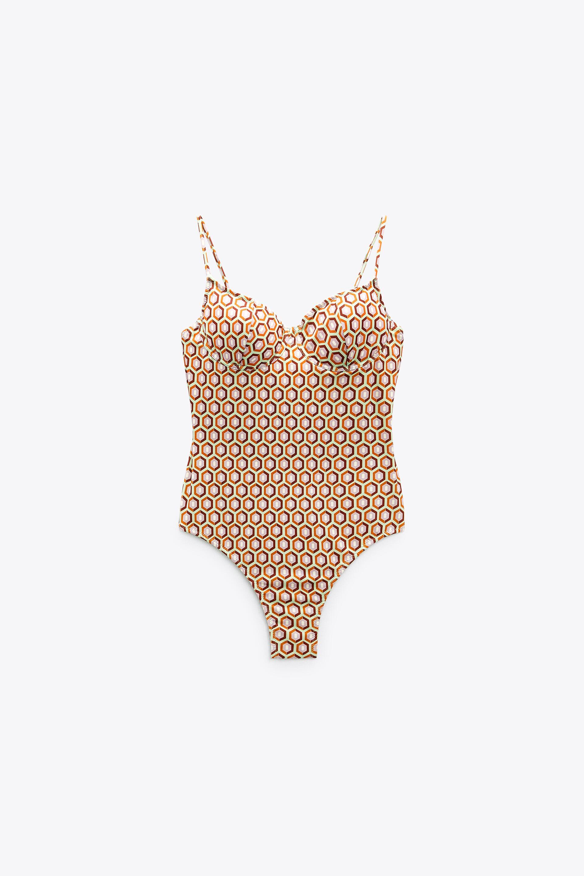 Geometric print swimsuit Clearance