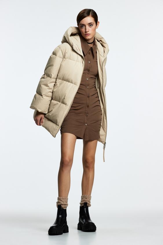 zara down puffer coat