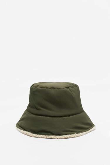 FAUX SHEARLING BUCKET HAT - Green 