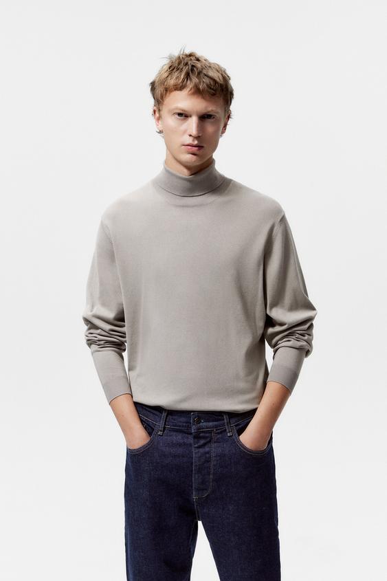JERSEY BÁSICO CUELLO ALTO - Gris topo | ZARA Chile