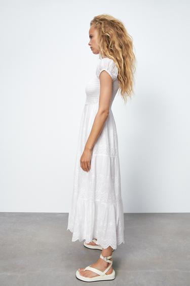 Image 0 of OPENWORK EMBROIDERED DRESS from Zara