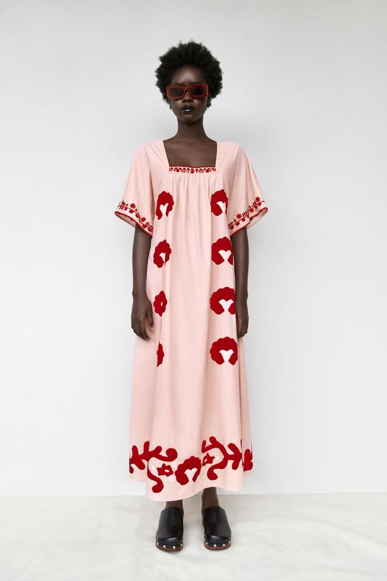 エンブロイダリーワンピース Limited Edition ライトピンク Zara Japan 日本 エンブロイダリーワンピース Limited Edition ライトピンク Zara Japan 日本